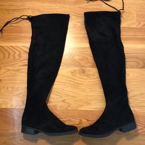 Sam Edelman Circus Black Faux Suede OTK Boots